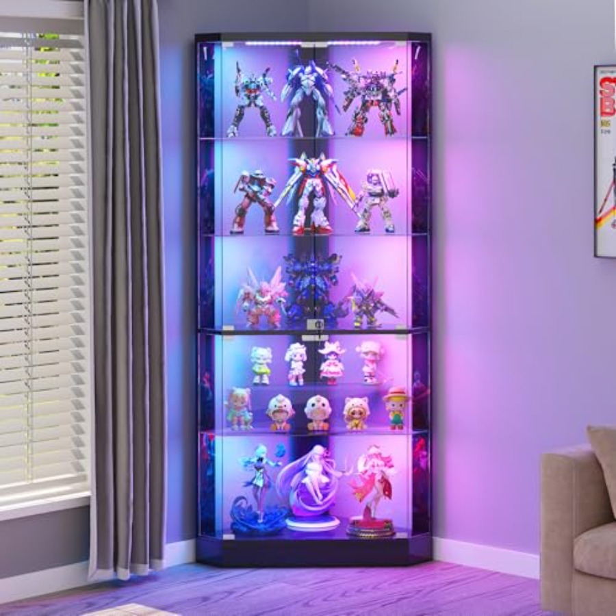خزانة عرض زاوية بإضاءة RGB ومس - مراجعة Display Case Acrylic وسعره