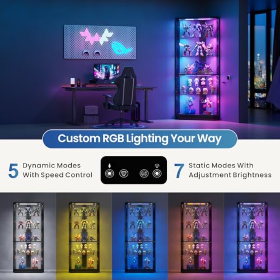 خزانة عرض زاوية بإضاءة RGB ومس - مراجعة Display Case Acrylic وسعره