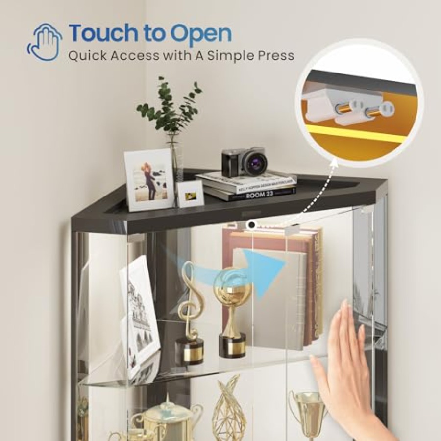 خزانة عرض زاوية بإضاءة RGB ومس - مراجعة Display Case Acrylic وسعره